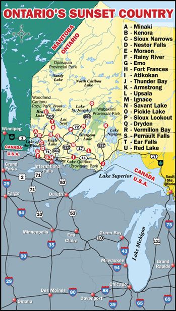 Map of Sunset Country